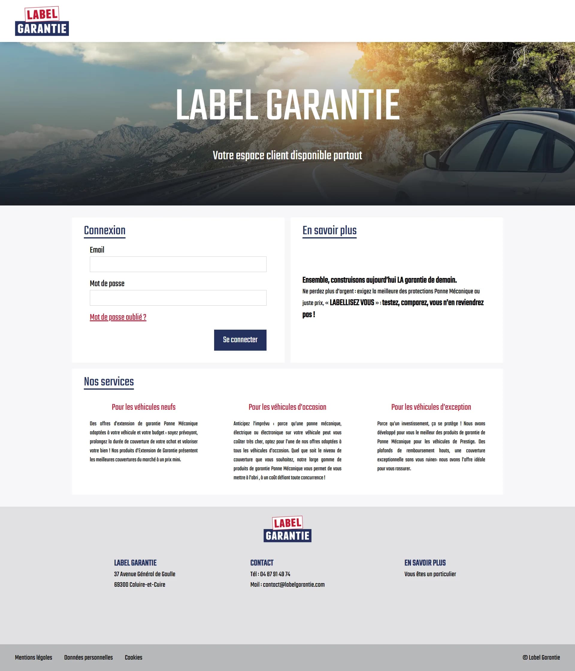 Label Garantie – Main Website